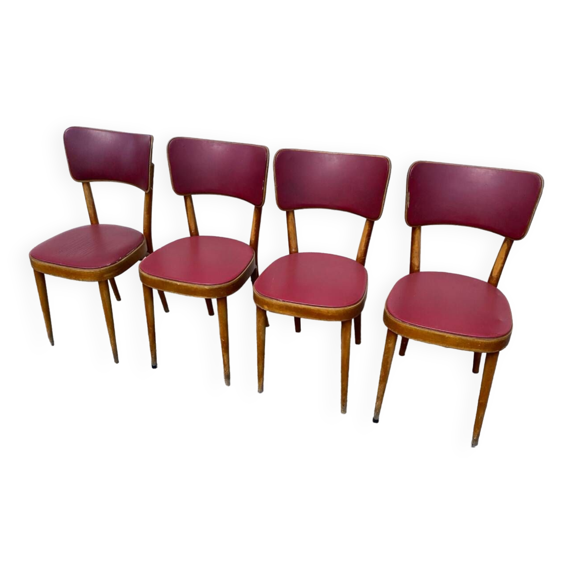 Set of 4 Baumann vinyl bistro chairs