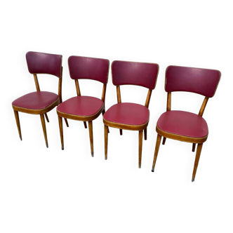 Set of 4 Baumann vinyl bistro chairs