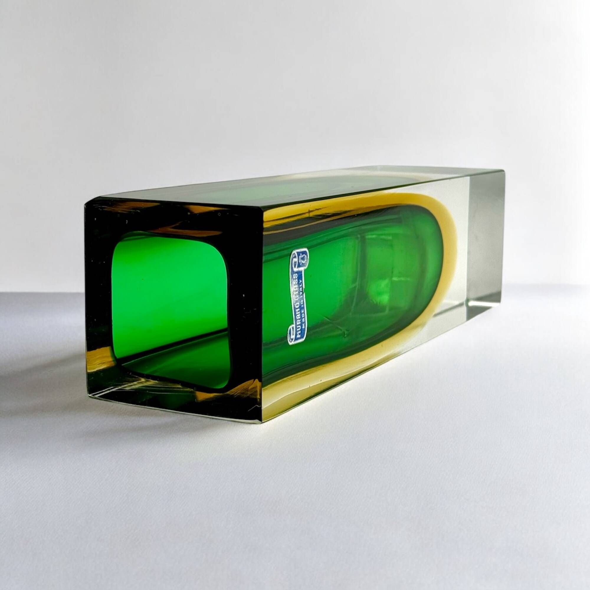 Murano Sommerso Glass Vase, Vintage 1970s