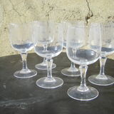 Série de six verres anciens