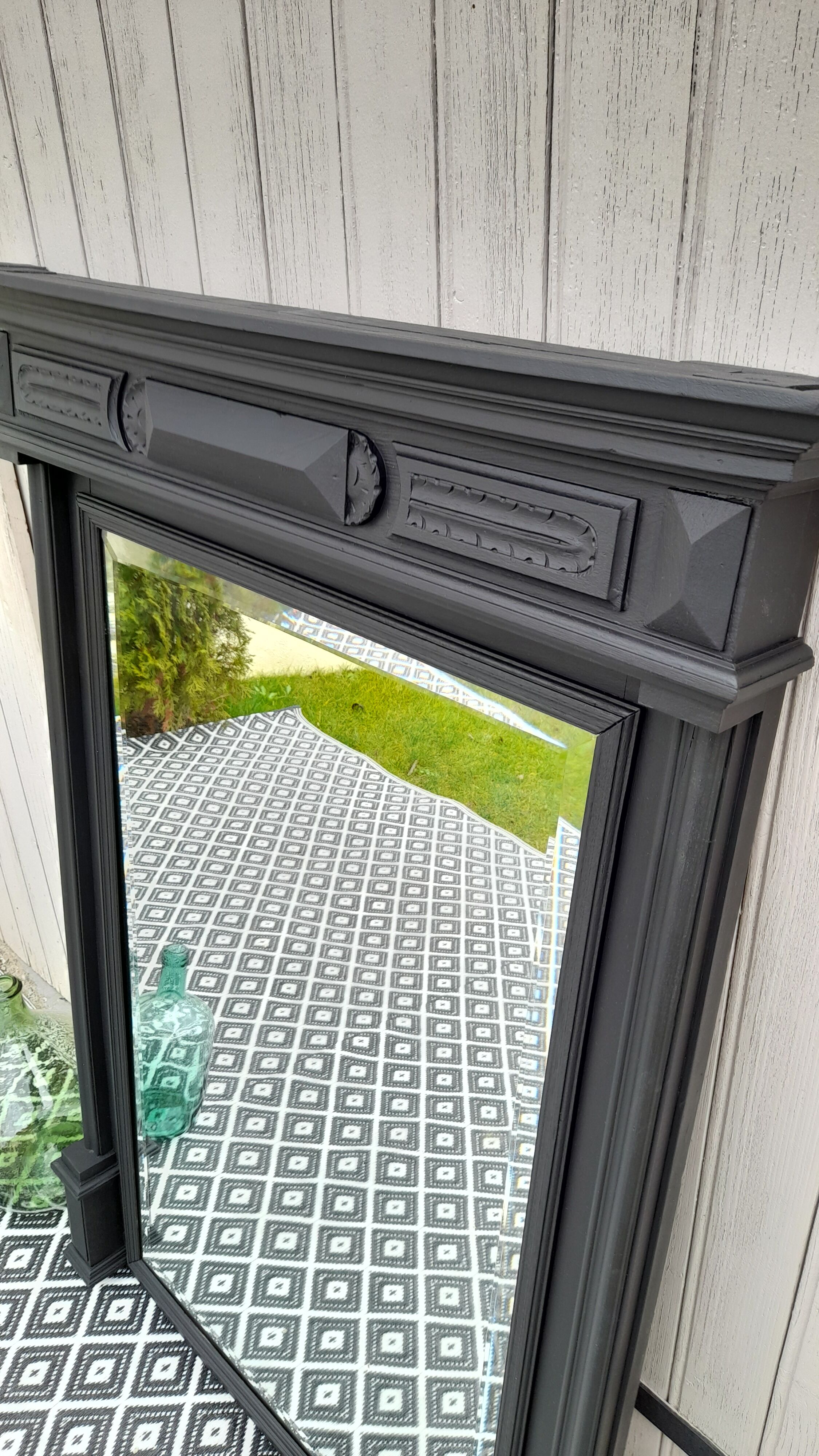 Beveled trumeau mirror