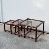 Suite of 3 bamboo nesting tables