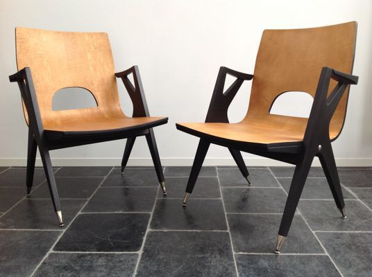 Set de 2 fauteuils de Malatesta et Mason, 1950s