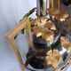 Chrome and gilded metal lamp ep 1970 hollywood regency / neoclassical