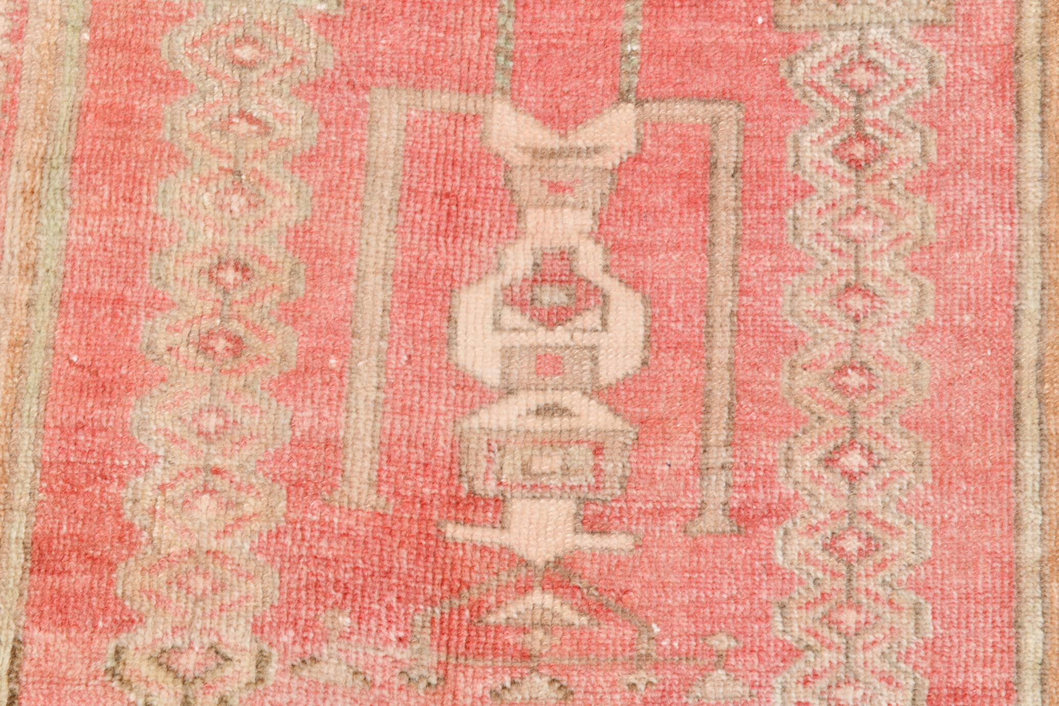 4x7 Pink & Brown Persian Area Rug 118x210Cm SK 22164