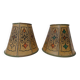 2 vintage leather clip lampshades