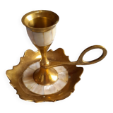 Mother-of-pearl brass candlesticks