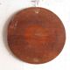 Round old wooden mirror