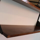 Shelves in rosewood and black lacquered metal from the 50s