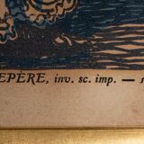 Engraving Auguste Lepère enhanced religious procession Nantes cathedral