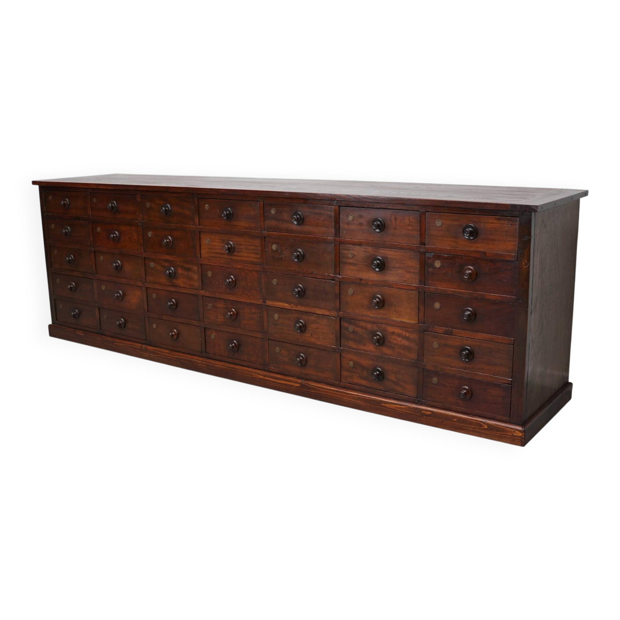 Very Large Antique Hardwood Apothecary Cabinet / Bank of Drawers, ca 1900