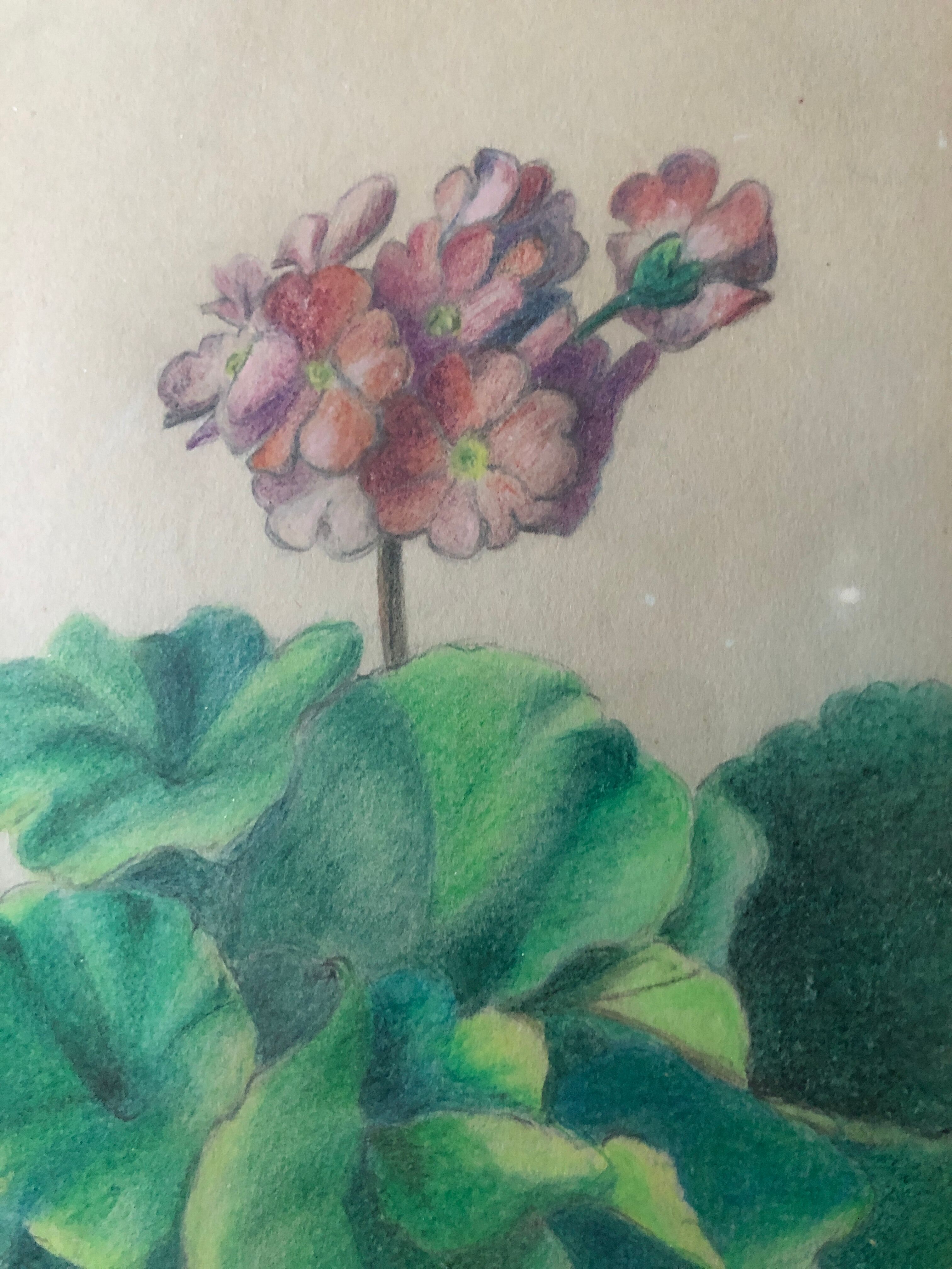 Pastel of vintage flowers