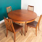 Retro Teak GPlan 1960s Fresco Dining Table & 4 Four Chairs By Victor Wilkins
