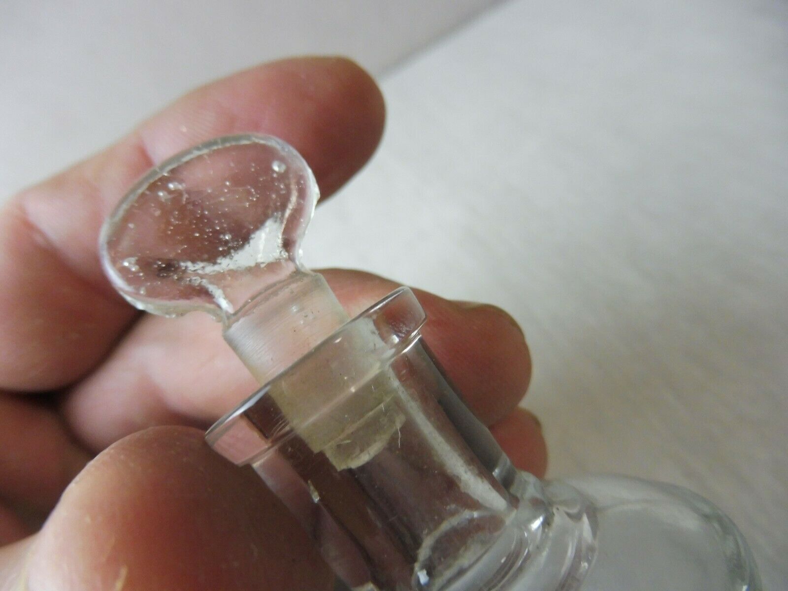 Old carafon bottle, concentrated extract / perfume, A. Bourjois, molded glass