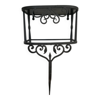 Wrought iron + glass console