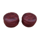 Pair of vintage poufs in burgundy leather patchwork, 1970