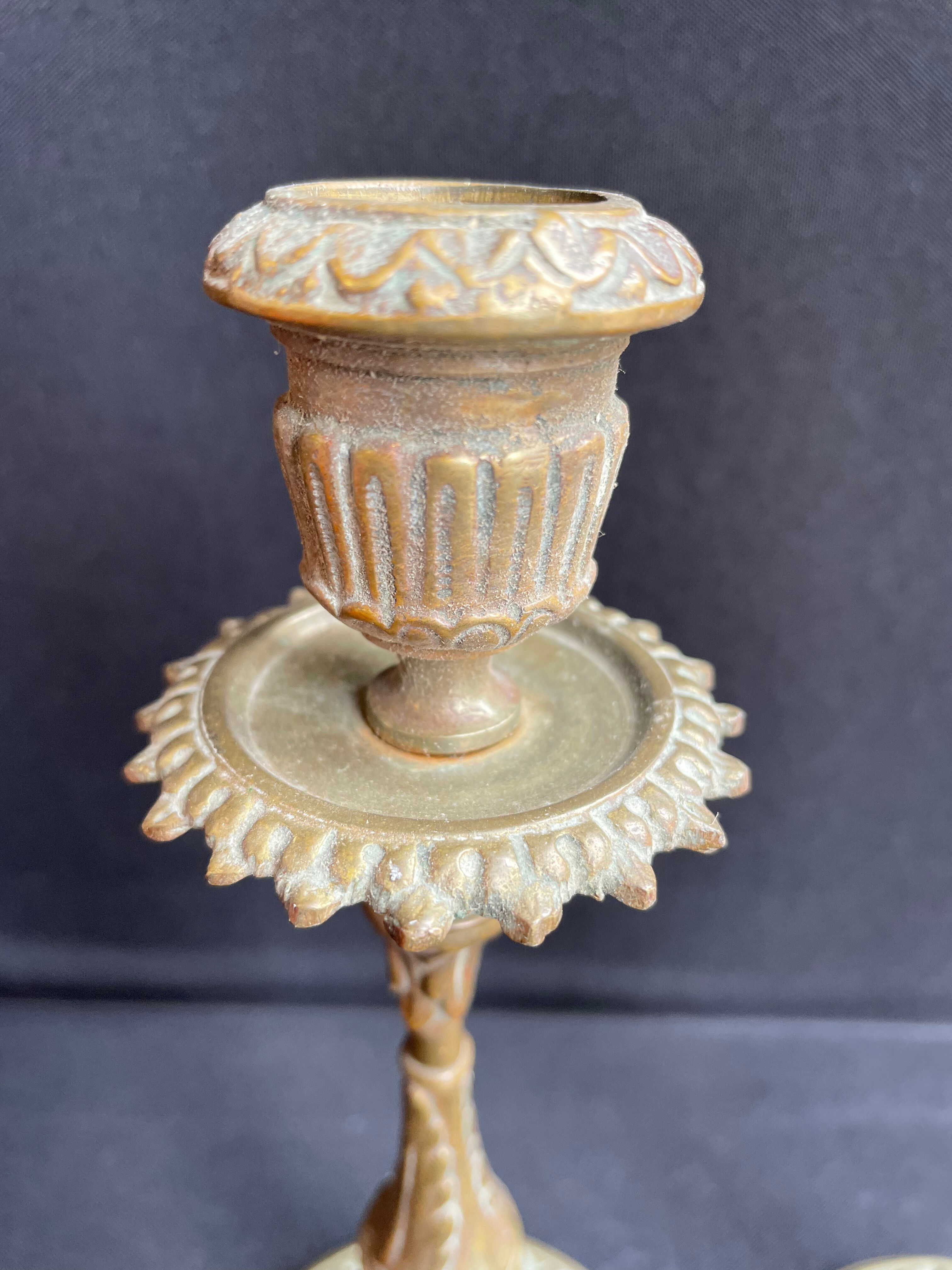 Candlesticks (2) - Louis XVI style - Gilded bronze