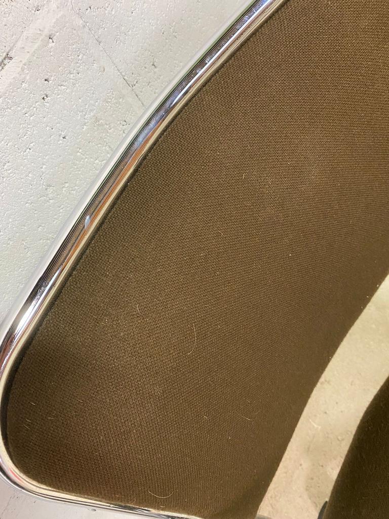 Chaise de bureau vintage avec finition chromée