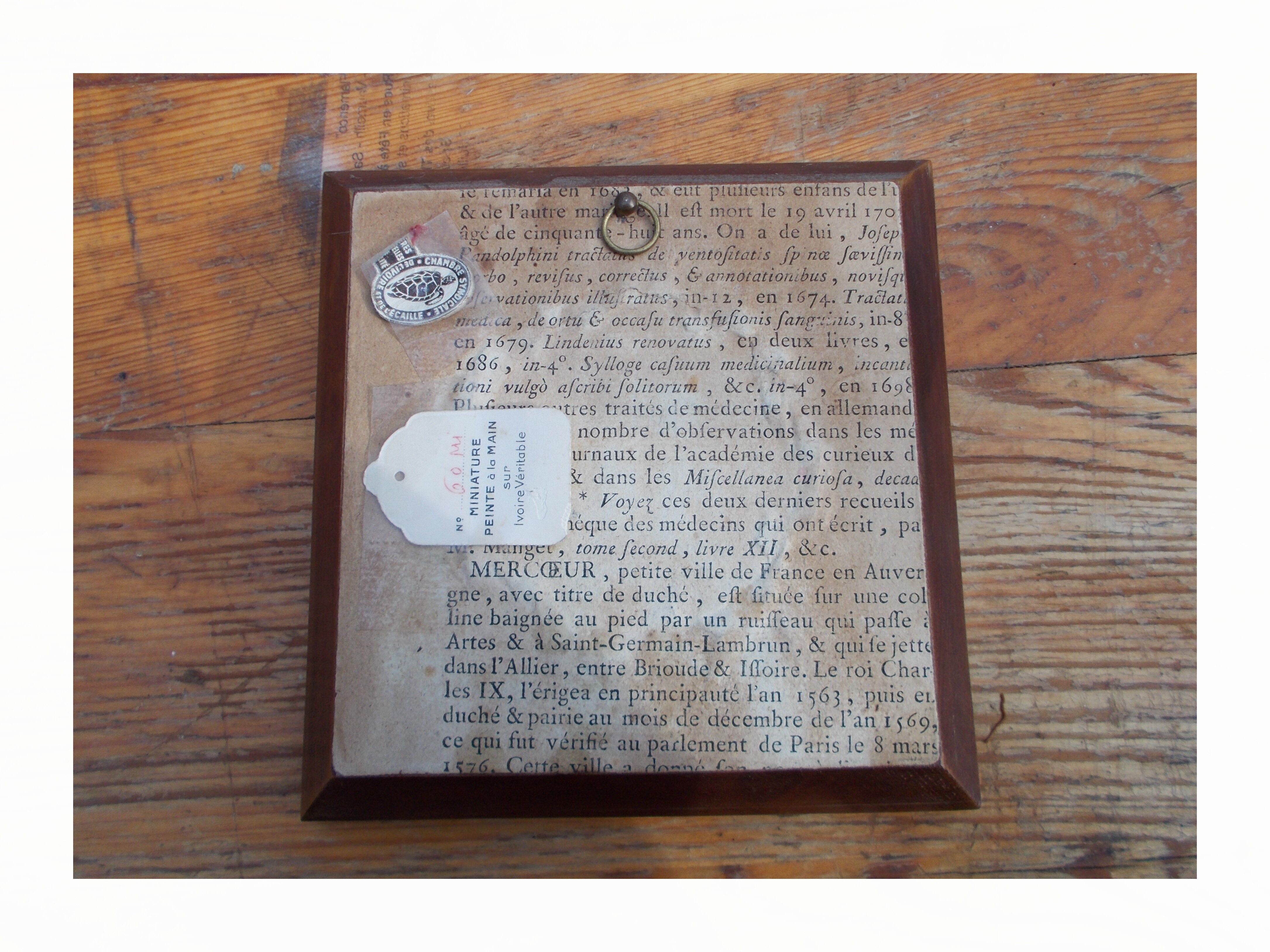 Miniature hand-painted portrait of a woman signed