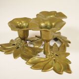 "Flowers" candle holder with three brass bobeches