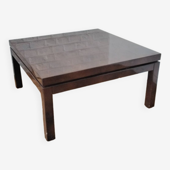 Brown lacquered designer coffee table