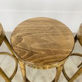 4 bar stools Baumann wood 60s bistro