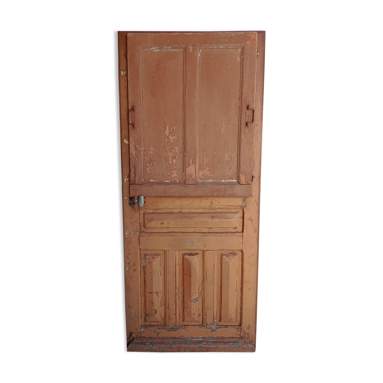 Old glazed door with its shutter