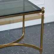 Hollywood Regency Coffee Table in Brass and Smoked Glass, France, 1960s