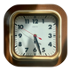 Wall clock in wood and glass 70s