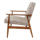 Lounge Chair Vintage Multicolor Fabric Mid Century Design, 1960