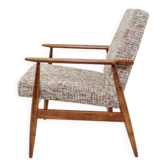 Lounge Chair Vintage Multicolor Fabric Mid Century Design, 1960