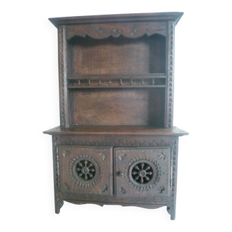 Vaisselier Breton miniature ancien meuble de poupée en bois décoration collector
