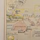 Old geography map school map Oceania political and physical co