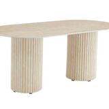 Keysha Dining Table in Travertine