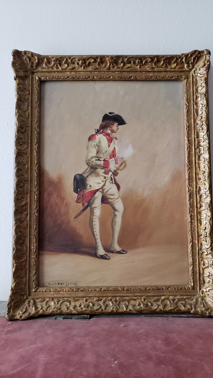 Pair of oils on panel by henri victor lesur