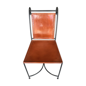 chaise en cuir et fer