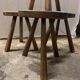 Set of 4 brutalist stools solid wood countryside