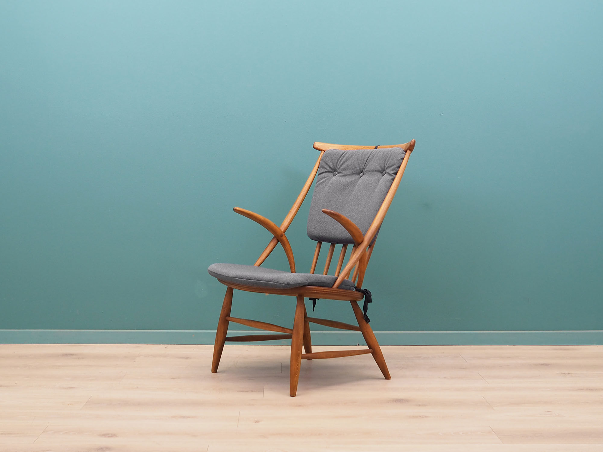 Chaise danoise en hêtre par  Illum Wikkelsø pour Niels Eilersen, années 1960