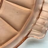 Pink glass salt shaker and cake dish