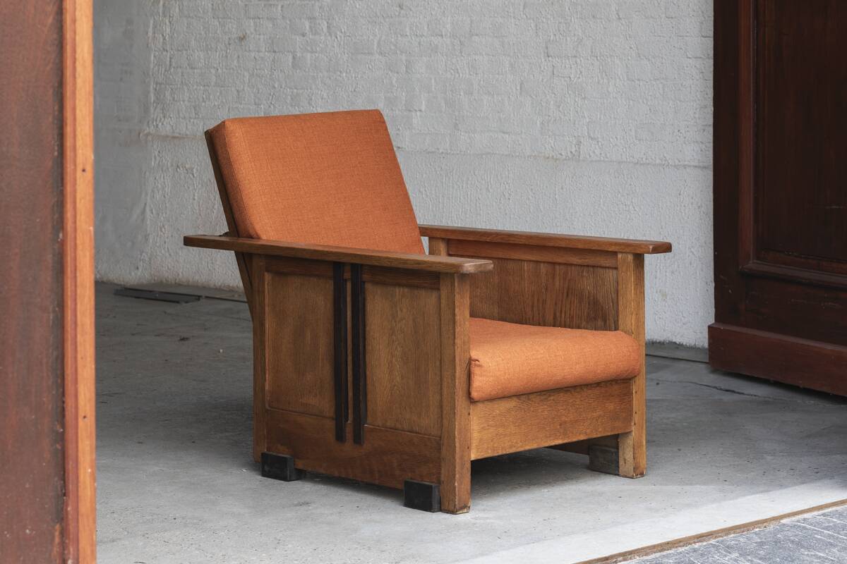Reclining easy chair, Amsterdamse school, Dutch design, 1930s