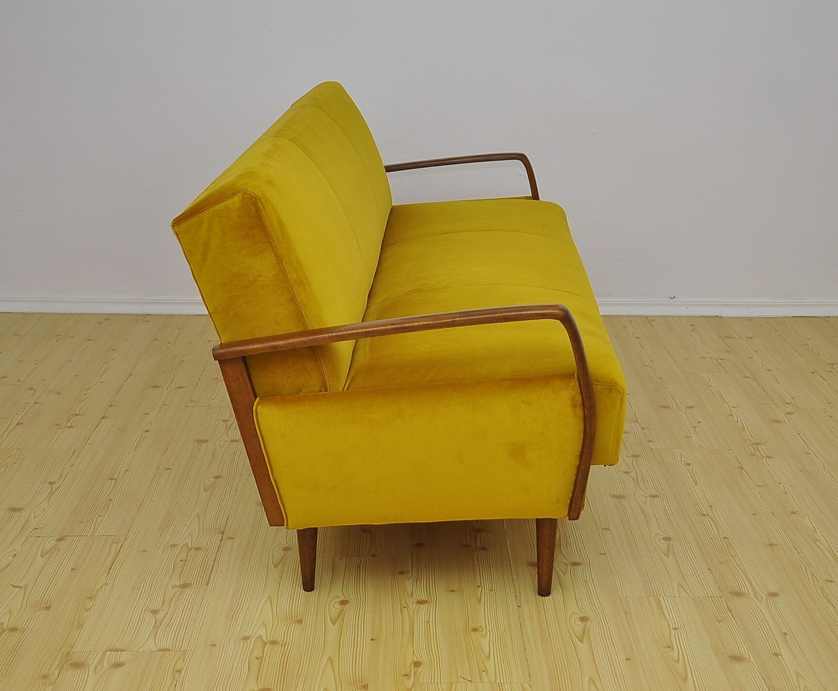 Canapé-lit de jour en velours avec fonction de dépliage, années 1950