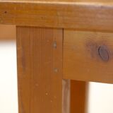 Pair of brutalist benches. Wood. France. Circa 1960.