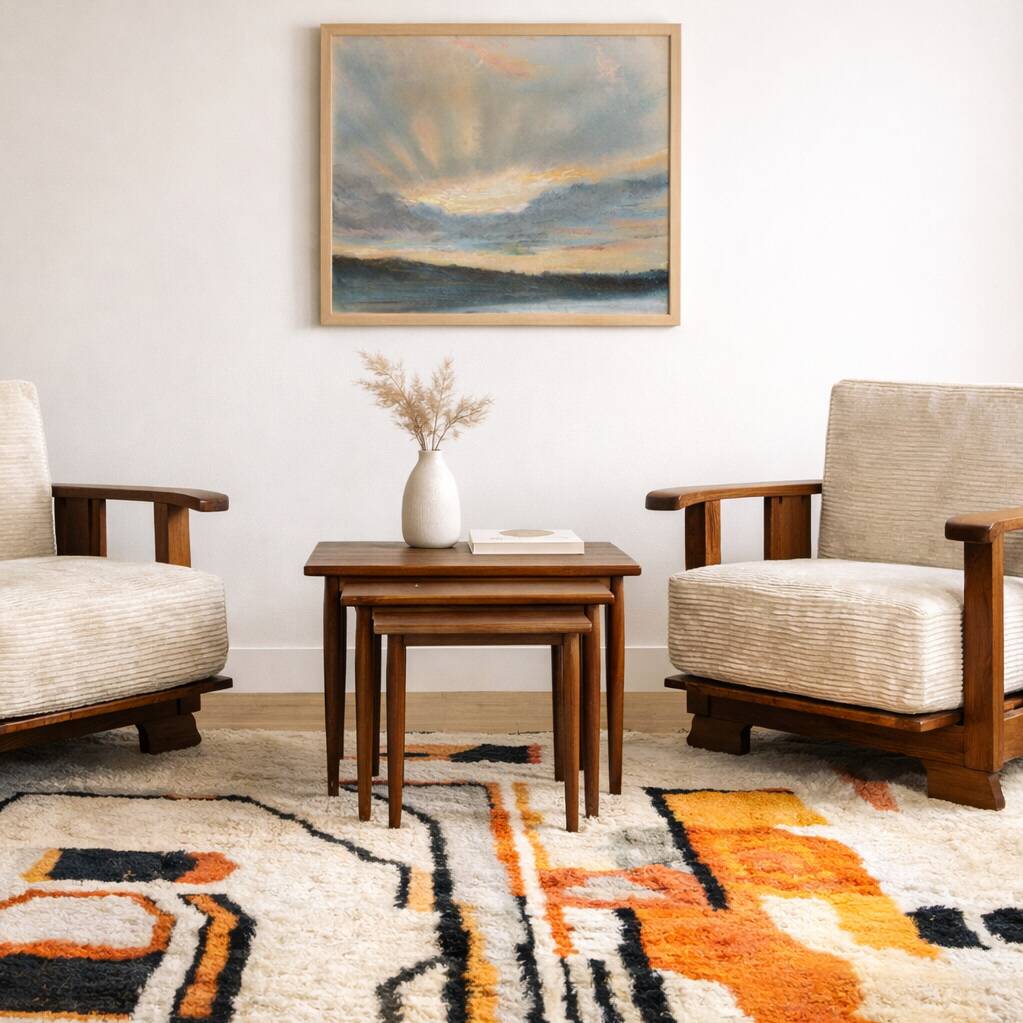 Nest of tables in teak from the 1960s.