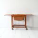 Vintage Scandinavian Sewing Table with Wheels and Basket