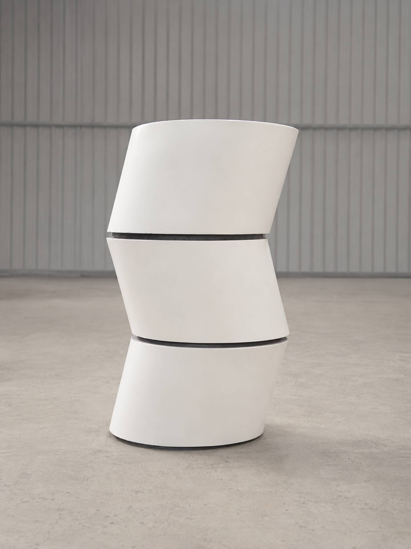 Modules / poufs design blancs inclinés – lot de 3