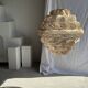Suspension or rattan lampshade in an elongated spherical shape, layered H80 D
