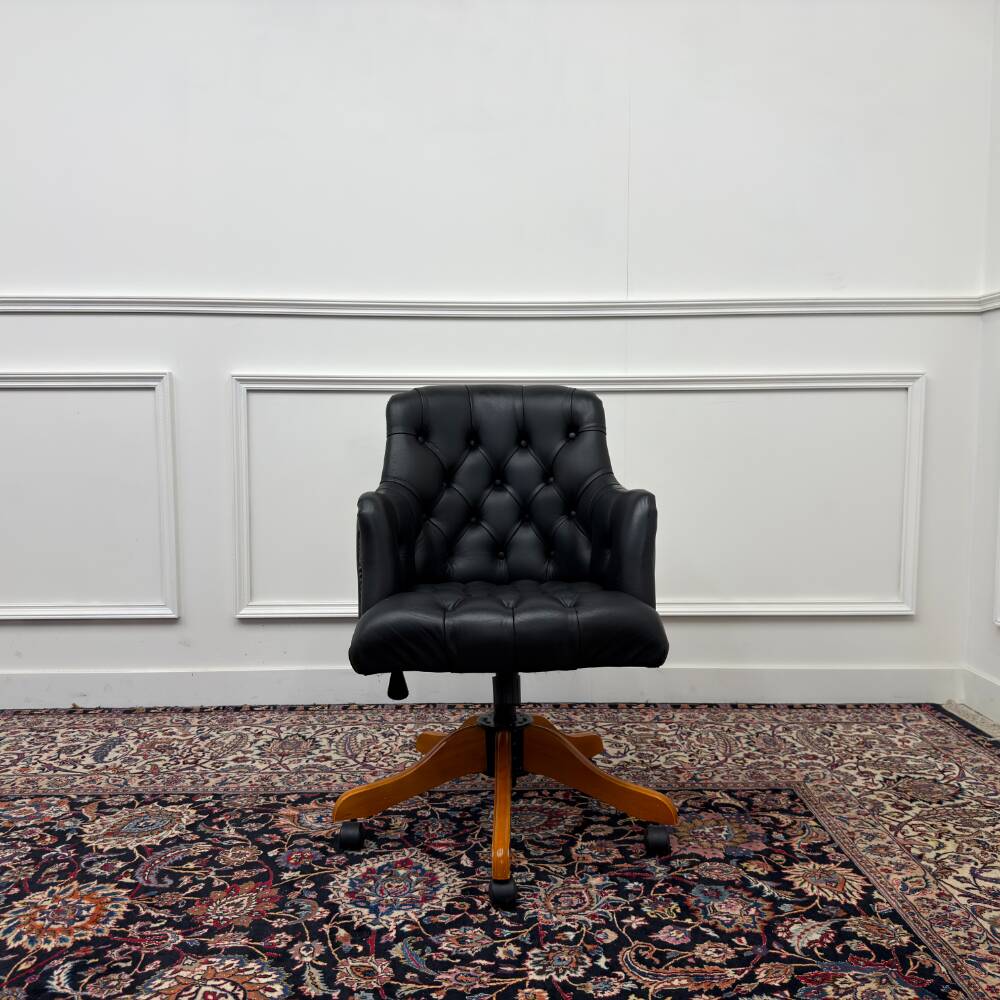 Chaise de bureau Chesterfield noire