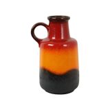 Fat Lava West Germany Vase Earthenware Scheurich Orange Red Black 408-40