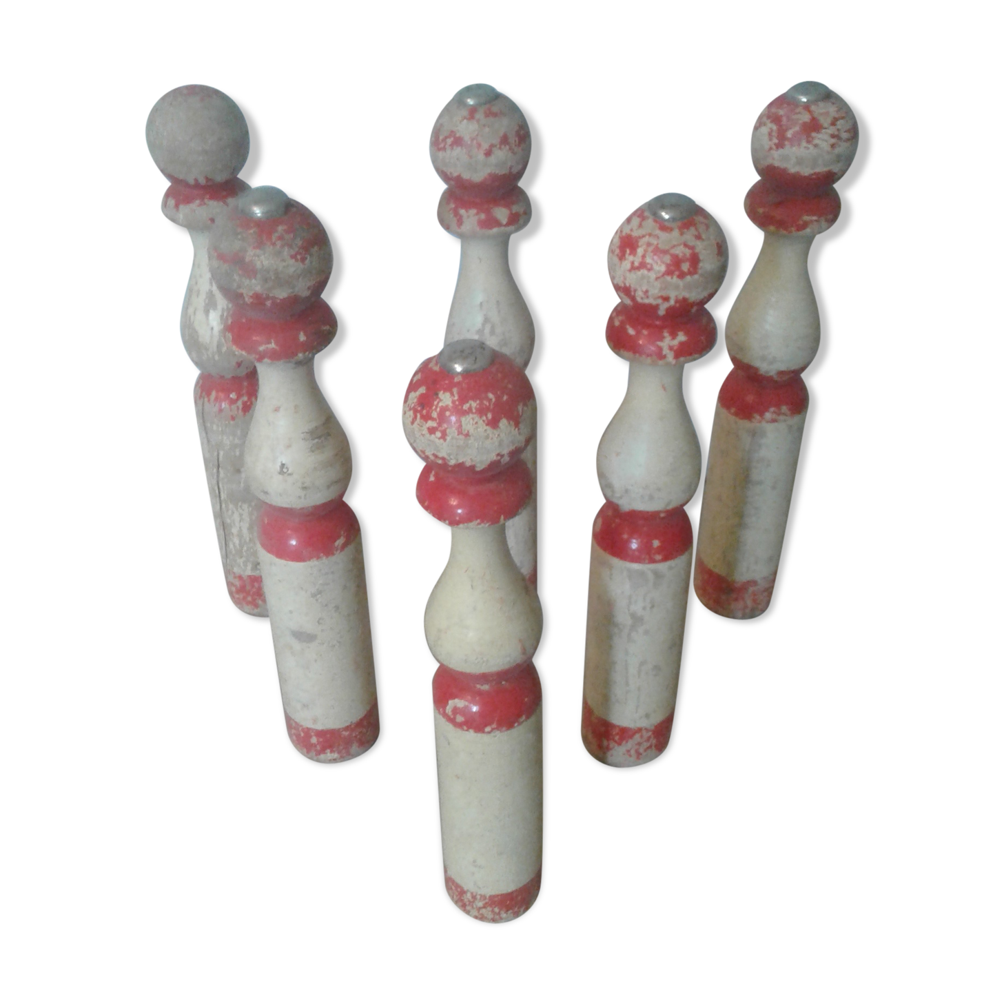 Set of six vintage wooden bowls