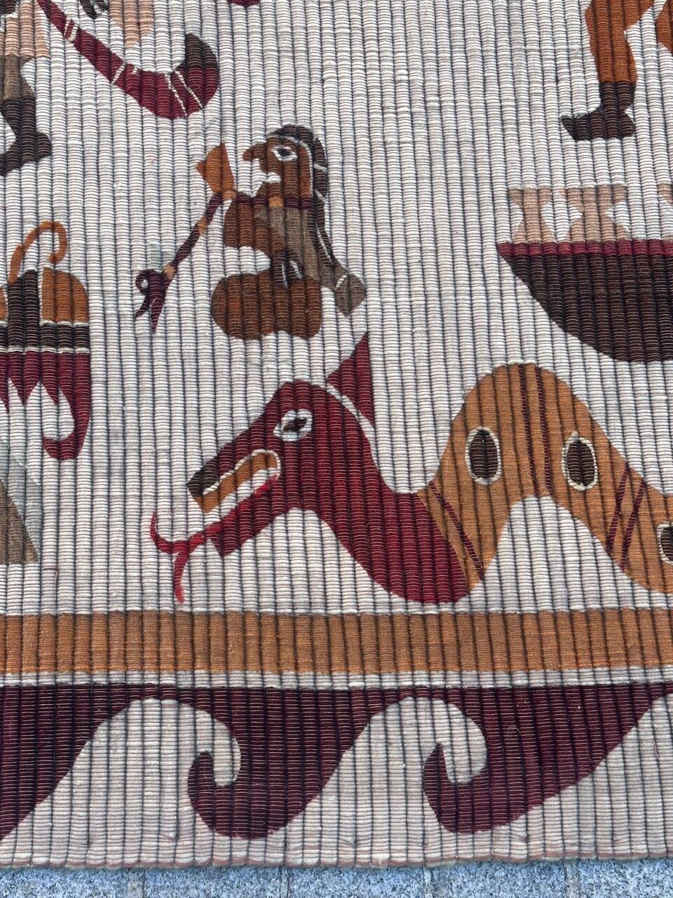 Belle tapisserie tribale péruvienne d'époque art déco